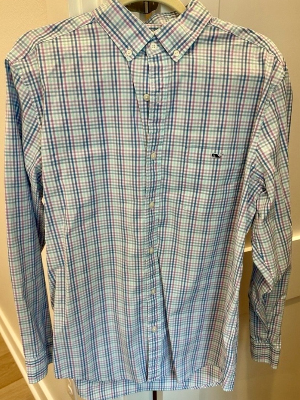 EUC Vineyard Vines Classic Plaid Button-Down Shirt - Blue/Pink